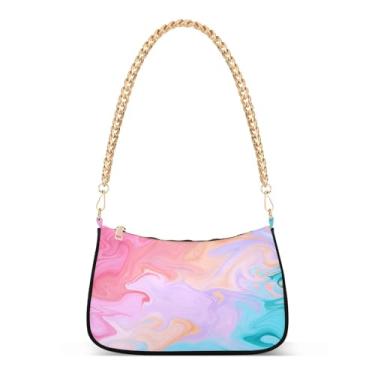 Imagem de CEBUGI Bolsas transversais femininas bolsa de ombro com fundo abstrato, bolsa clutch elegante com alça de corrente