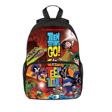 Imagem de Mochila Teens Titans Cartoon Kids School Terylene 25x11x34cm