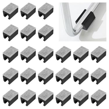 Imagem de UFURMATE 24 peças de almofadas de cadeira de plástico de 10 mm protetores de chão de perna de cadeira com almofadas de feltro protetores de pés de móveis em forma de U antiderrapantes tampas tubulares