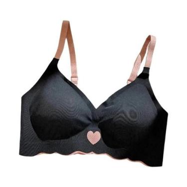 Imagem de Sutiã Sexy Push up Feminino Com Padrão De Coração, Decote Profundo Em 