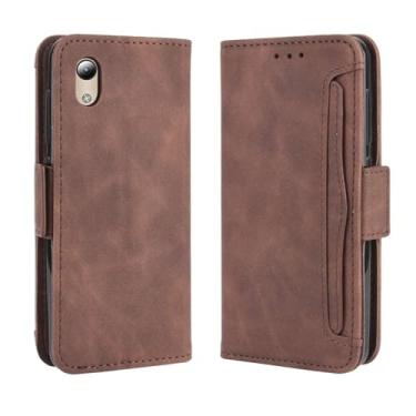 Imagem de Capa para ZTE Blade A3 Lite,Retro magnético Flip Case,Design de carteira de couro PU com slots de cartão removíveis -Brown