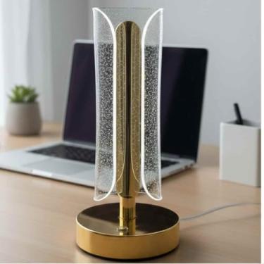 Imagem de Domeasy - Luminaria Touch Led Recarregavel Abajur Decorativo 3 Cores Ideal Para Quarto Sala Escritorio Luz Ambiente Mode -