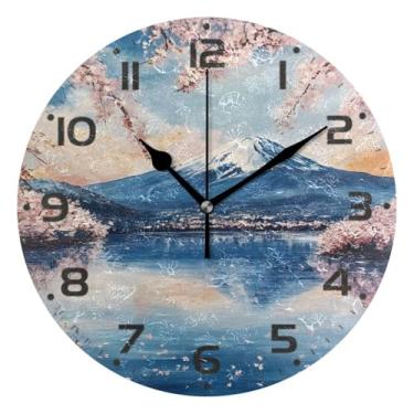 Imagem de JUZIHAI Relógio de parede com flores e suporte, silencioso, sem tique-taque, redondo, operado por bateria, fácil de ler, relógio decorativo de parede para casa, cozinha, sala de estar, quarto