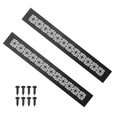 Imagem de PATIKIL Capa de ventilação de porta de 35 x 5 cm, 2 peças de capa de ventilação de grade de alumínio resistente com parafusos de montagem para porta de guarda-roupa de armário, preta