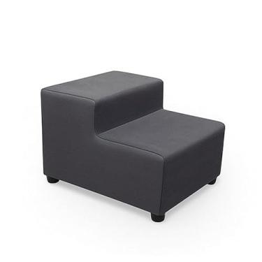 Imagem de Estofada Escadinha 2 Degraus Para Pet Gato Cachorro Subir No Sofá Luxo Suede- Protege as Patas e Facilita o Acesso ao Sofá(cinza)