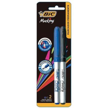 Imagem de Pincel Marcador Permanente 1.1 mm Azul/Preto Com Grip BIC - Mattel
