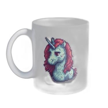 Imagem de Caneca Xícara de Café Porcelana 300ml Unicornio Bicolor com Crinas Vibrantes