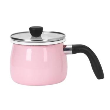 Imagem de Panela de leite esmaltada, panelas e frigideiras esmaltadas multiuso superfície antiaderente fácil de limpar Panela esmaltada multiuso para ferver sopas de aquecimento Molhos de leite para uso