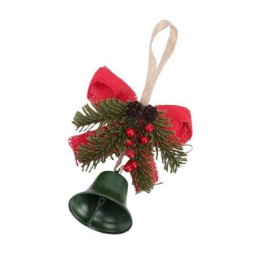 Imagem de Pssopp Ornamento de Suspensão de Sino de Natal, Sino Artesanal Com Pinha de Arcos e Baga Vermelha para Porta, Parede, Lareira, Decoração Interna e Externa, 1 Peça (GREEN)