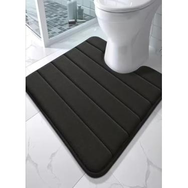 Imagem de 1 tapete de banho de espuma viscoelástica versão fina, tapete em forma de U, macio e confortável, tapete de banho super absorvente e antiderrapante, fácil de secar, decoração de banheiro, acessórios