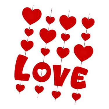 Imagem de Esquirla Guirlanda de Corações para Decoração do Dia dos Namorados, Enfeite de Noivado, Guirlanda de Cordão para Pendurar na Porta de Entrada da Despedida de