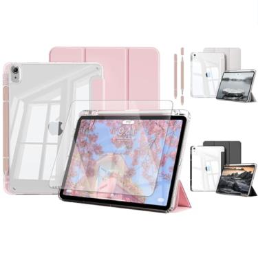 Imagem de Capa para iPad (A16) 11ª geração 11 polegadas 2025, iPad 10ª geração 10,9 polegadas 2022, caneta stylus absorvente e adesivo coletor de poeira,Despertar/Suspender Automático (Rosa)