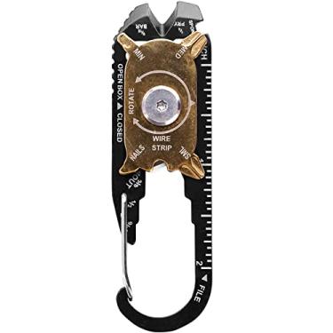 Imagem de Chaveiro multiferramenta de metal portátil sem ferrugem para parafuso, régua e abridor de garrafas, manutenção de rotina total 20 em 1.