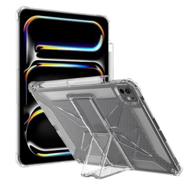 Imagem de Asgens Capa transparente para iPad Pro de 13 polegadas (M4) 2024 com suporte para lápis, TPU macio com cantos reforçados, resistente a impactos à prova de choque - transparente