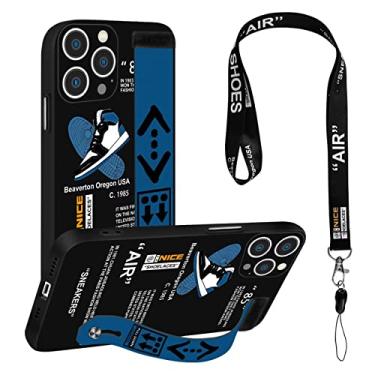 Imagem de STORYBOX Capa de pulseira legal para iPhone 17 para meninos, suporte de designer de marca de sapatos esportivos e estampa moderna em preto e branco, capa protetora à prova de choque