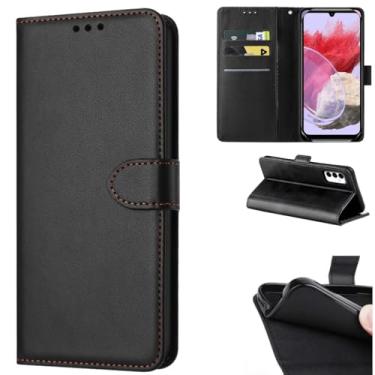 Imagem de Capa Carteira para Samsung Galaxy M34, Flip Cover com Fechamento Magnético, Compartimentos para Cartões, Couro Sintético, Preto