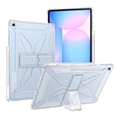 Imagem de Asgens Capa transparente para Samsung Galaxy Tab S10FE+ 33.3 cm 2025 (SM-X620/X626) com suporte para lápis/suporte, TPU macio com cantos reforçados, resistente a impactos à prova de choque