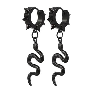 Imagem de OIDEA Brincos pendentes de ponta para homens e mulheres: Black Gothic Punk Aço Inoxidável Espada Cruzada Articulada Huggie Argola Brinco Joias Presentes, one size, Metal, Sem pedra preciosa