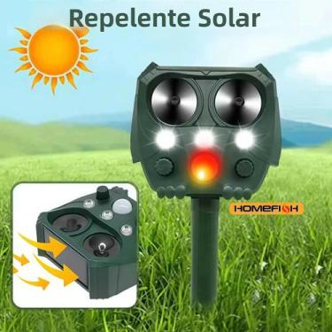 Imagem de Repelente De Animais Solar Ultrassônico Para Cães, Gatos E Pássaros - 