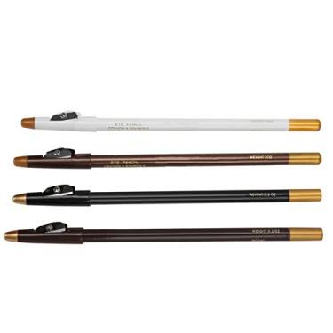 Imagem de Yinhing Lápis de Barbeiro para Barba, Conjunto de 4 Peças Com Apontador para Uso Profissional e Pessoal, Preto, Marrom Escuro, Marrom Claro, Branco