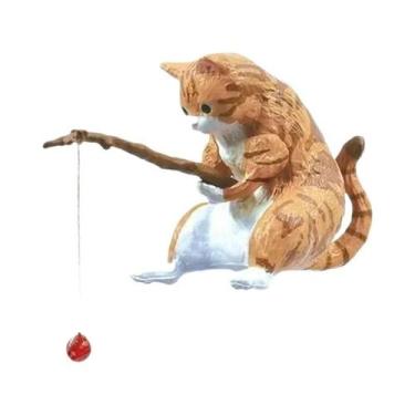 Imagem de Decoração De Escritório Em Miniatura De Gato Pescador, Ornamentos De M
