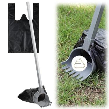 Imagem de Lanties 51 Pçs de Cocô para Cachorros com Acessório de Bolsa de 73,7 cm Poltrona para Cães Pequenos a Grandes Pesados com Alça Longa 50 Sacos de Recarga para Limpeza de Resíduos de Quintal em Quintal