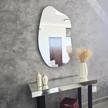 Imagem de Espelho Decorativo Orgânico de Parede Dunna Sem Moldura Instalação Fit
