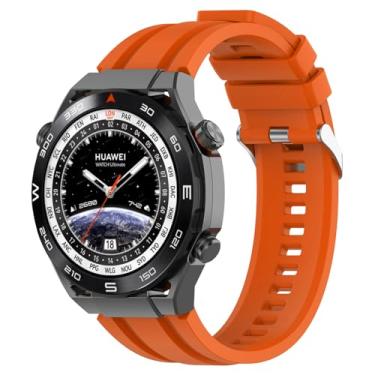 Imagem de KGFCE Pulseira de silicone de 22 mm para relógio huawei gt 4/pro/Ultimate/3/2 de 46 mm para Samsung Galaxy Watch de 46 mm/watch 3 de 45 mm/Gear S3 (laranja, Watch4Pro)