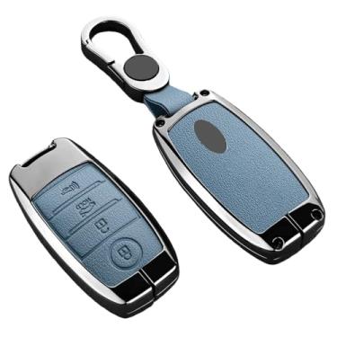 Imagem de Capa protetora para chave remota de carro, compatível com Kia Stonic/Rio 4/Optima/Sorento Prime/K5/Sportage, acessórios para chaveiro automotivo(G-blue chain)