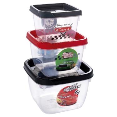 Imagem de Conjunto 3 Potes Conect Quadrado Carros Plasútil