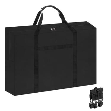Imagem de Klmnop Bolsa de armazenamento dobrável para carrinho de carroça, resistente à água de 81 cm para acampamento ao ar livre, bolsa protetora com zíper à prova de poeira 600D para carrinhos de jardim e