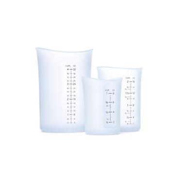 Imagem de iSi Basics Copos de Silicone Flexíveis Medidores, Conjunto de 3 – 1, 2 e 4 Capacidade de Copo