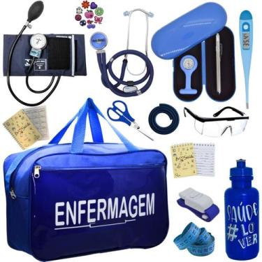 Imagem de Kit Enfermagem Top Cores Premium Completo Estagio Estetoscopio Aparelh
