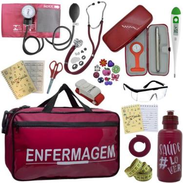 Imagem de Kit Enfermagem Top Cores Premium Completo Estagio Estetoscopio Aparelh