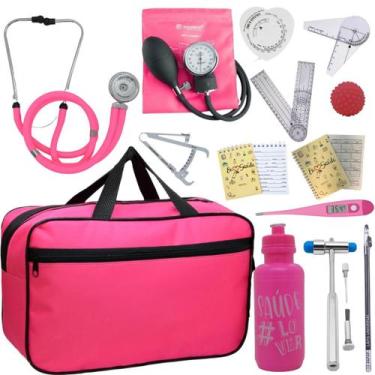 Imagem de Kit Bolsa Fisioterapia Acadêmico Martelo Buck Goniômetro Fita Imc - In