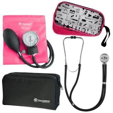 Imagem de Kit Aparelho Pressao Esfigmo Aneroide Estetoscopio Multilaser Incoterm