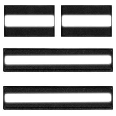 Imagem de 4 peças de adesivos refletivos de segurança para esportes noturnos, adesivos refletivos de gancho e laço, roupas de trabalho de alta visibilidade, jaquetas de chuva, caminhantes, camisetas de cães