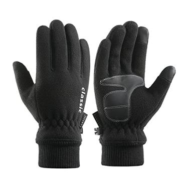 Imagem de Luvas Quentes de Inverno para Homens - com Toque Táctil Forro Macio Pelúcia Polar Punho Elástico Caminhada Ciclismo Corrida Dirigir Moto e Uso Diário