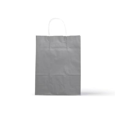 Imagem de Sacola de Papel Kraft Colorido P 18x22x9cm 100und(Prata)