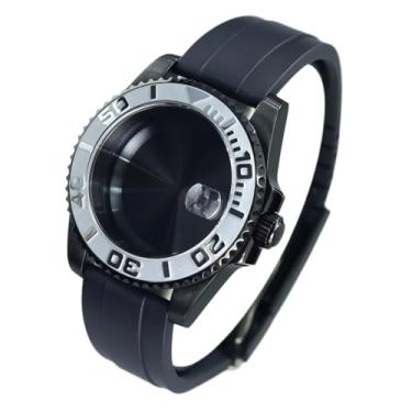 Imagem de FEIYASHI Black Yacht Design 200M Caixa de relógio à prova d'água para NH35 NH34/36/38 Miyota8215 ETA2824 Movimento Safira Glass Watch Case, Tampa inferior sólida 3, For Miyota8215 8205 Movement, Caixa