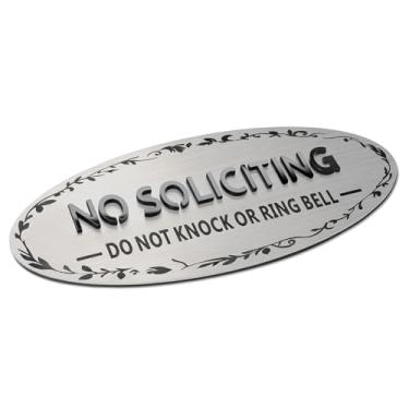 Imagem de Miseyo Placa de aço inoxidável sem solicitação para casa/escritório, 17,8 x 7,6 cm, autoadesiva, sem soilicação, não bata ou anel