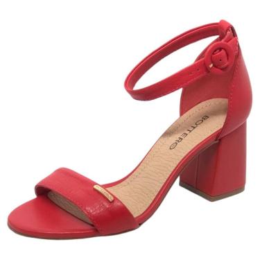 Imagem de Sandália Feminina Salto Médio Couro Conforto Bottero