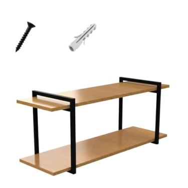 Imagem de Prateleira Dupla Estante Mdf 30x100cm Tipo Industrial