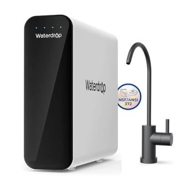 Imagem de Waterdrop TSU Sistema de filtro de água sob a pia de ultra-filtragem de 0,01μm, filtragem de água embaixo da pia sem tanque de 3 estágios com torneira, painel inteligente, não reduz TDS