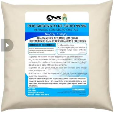 Imagem de Percarbonato de Sódio 1kg – Oxi Ativo | Removedor de Manchas | Clareador de Roupas | Limpeza Profunda | Produto Natural e Biodegradável | Multiuso para Casa e Lavanderia