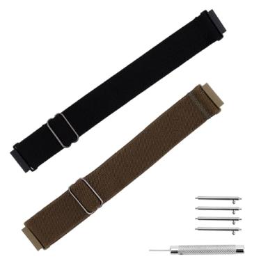 Imagem de 2un Pulseira de Relógio Ajustável em Nylon Compatíveis com Modelo F91W, 18mm Pulseira Relógio de Liberação Rápida com Fivela Reforçada e Ferramenta Instalação para Homens(Preto e Verde Oliva)