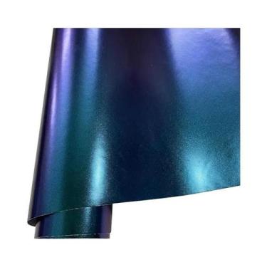 Imagem de Filme Vinílico Metálico Chameleon Roxo a Azul Com Brilho, Adesivo Para