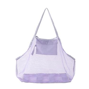 Imagem de LEAFOREST Bolsa de malha para brinquedos de praia, leve, dobrável, bolsa de rede de areia para viagem à praia e piquenique