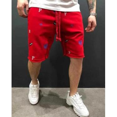 Imagem de Bermudas Cargo Masculinas De Verão Casuais Para Academia Fitness Com B