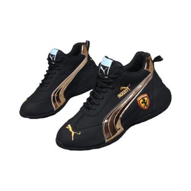 Imagem de Tênis Esportivo Casual Masculino De Couro Branco De Cano Baixo Confort